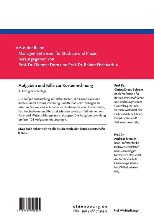 Produktbild: Aufgaben und F&auml;lle zur Kostenrechnung