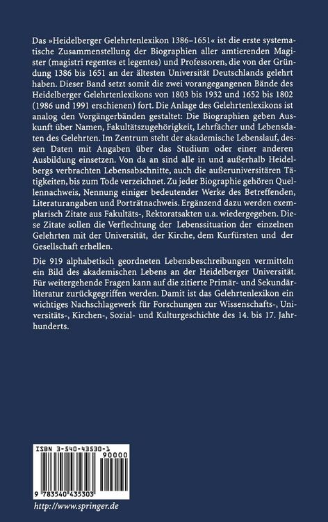 Produktbild: Heidelberger Gelehrtenlexikon 1386&ndash;1651
