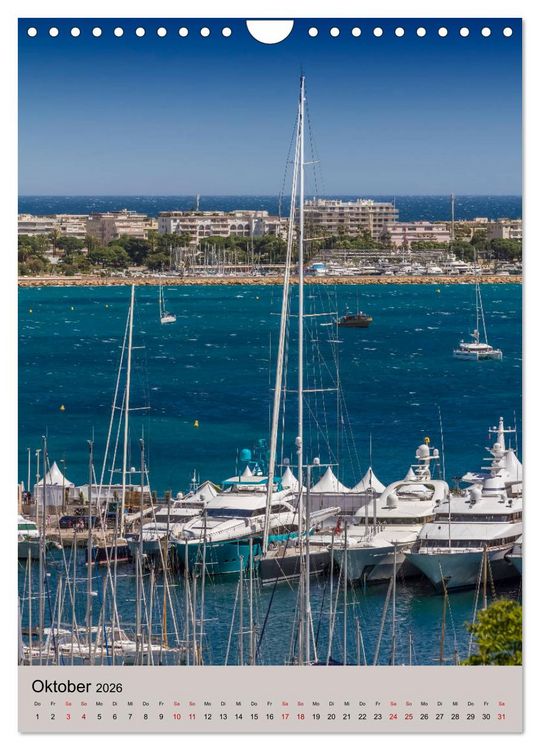 Produktbild: C&Ocirc;TE D&rsquo;AZUR Cannes, Monaco und Nizza (Wandkalender 2026 DIN A4 hoch), CALVENDO Monatskalender