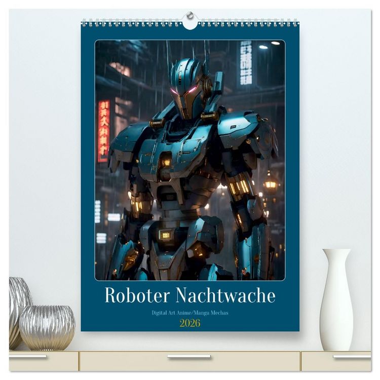 Produktbild: Roboter Nachtwache (hochwertiger Premium Wandkalender 2026 DIN A2 hoch), Kunstdruck in Hochglanz