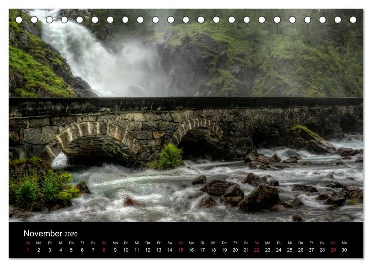 Produktbild: Norwegen - Vom Westen zum S&uuml;den (Tischkalender 2026 DIN A5 quer), CALVENDO Monatskalender