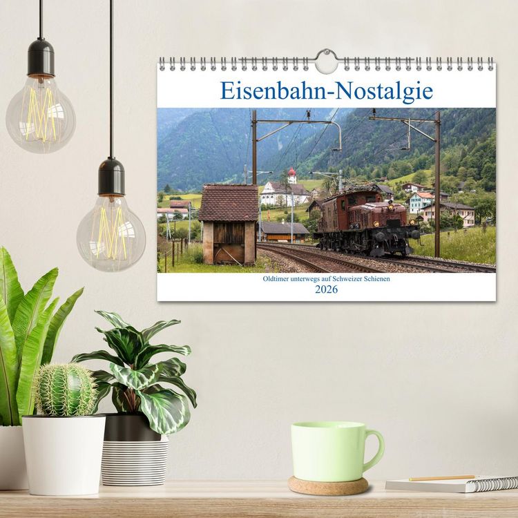Produktbild: Eisenbahn-Nostalgie - Oldtimer auf Schweizer Schienen (Wandkalender 2026 DIN A4 quer), CALVENDO Monatskalender