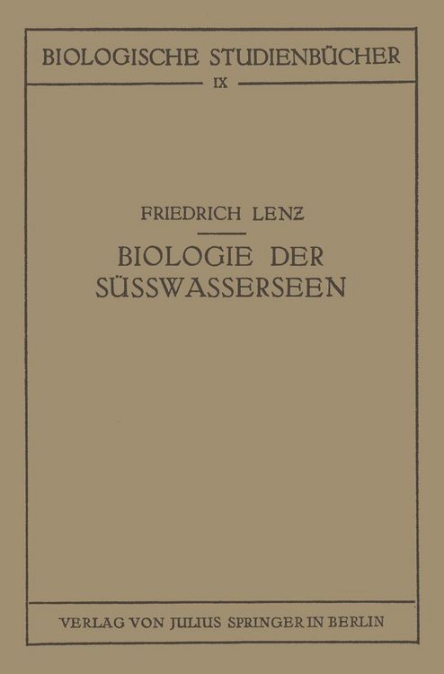 Produktbild: Einf&uuml;hrung in die Biologie der S&uuml;sswasserseen