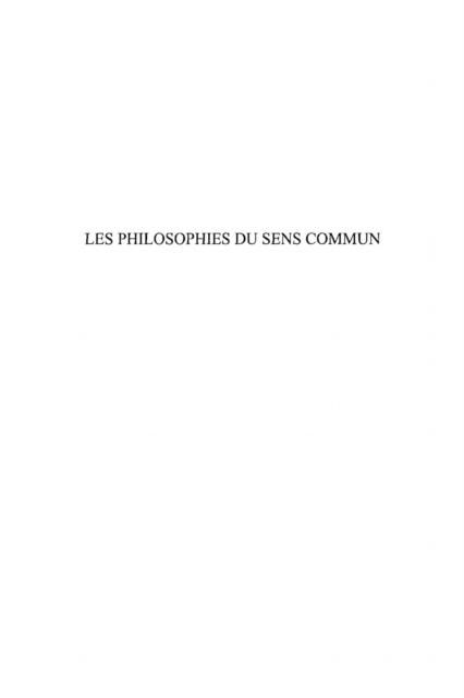 Produktbild: Philosophies du sens commun