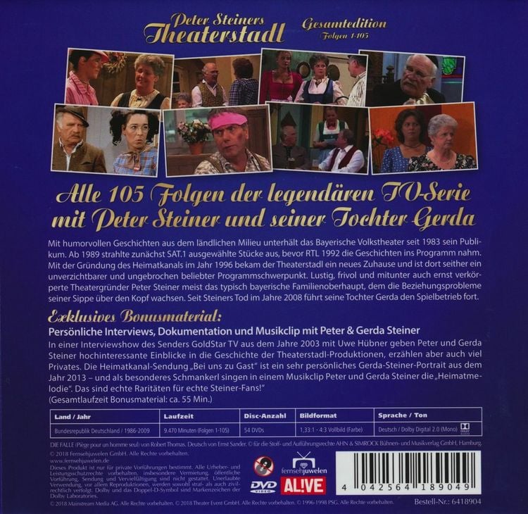 Produktbild: Peter Steiners Theaterstadl - Gesamtedition [54 DVDs]