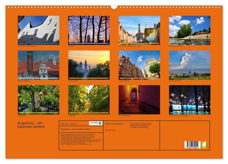 Produktbild: Augsburg &ndash; ein bisschen anders (Wandkalender 2027 DIN A2 quer), CALVENDO Monatskalender