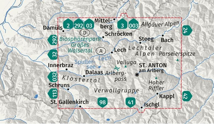 Produktbild: KOMPASS Wanderkarte 33 Arlberg, Verwallgruppe 1:50.000