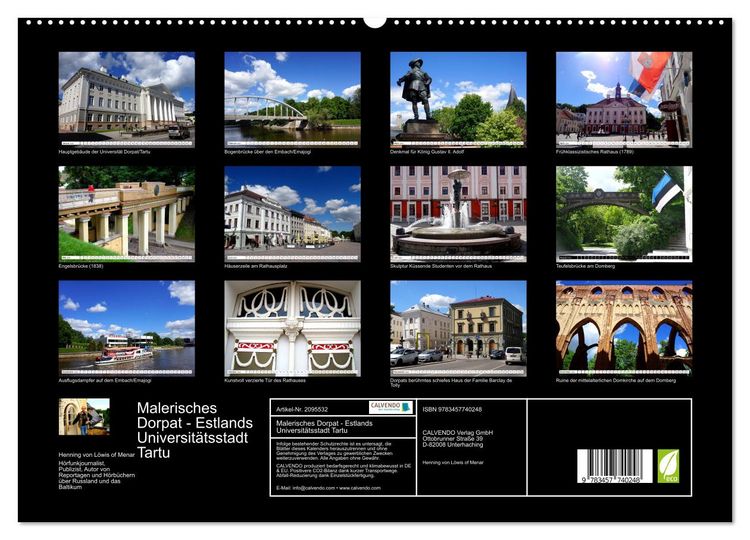 Produktbild: Malerisches Dorpat - Estlands Universit&auml;tsstadt Tartu (hochwertiger Premium Wandkalender 2026 DIN A2 quer), Kunstdruck in Hochglanz
