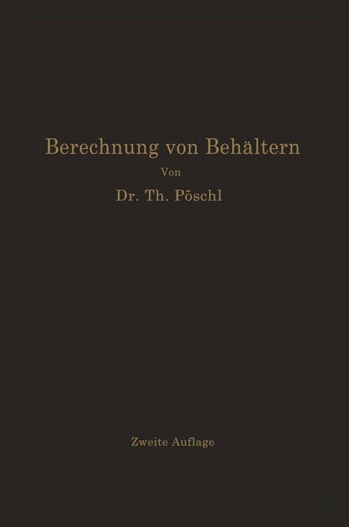Produktbild: Berechnung von Beh&auml;ltern nach neueren analytischen und graphischen Methoden