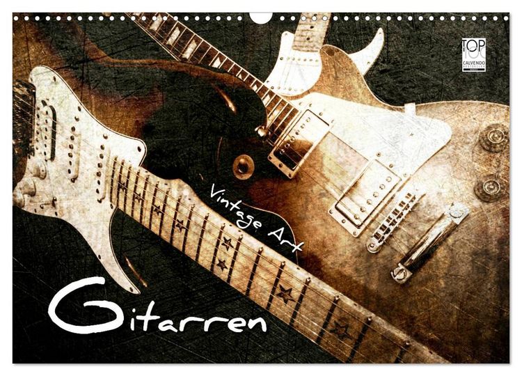 Produktbild: GITARREN Vintage Art (Wandkalender 2026 DIN A3 quer), CALVENDO Monatskalender