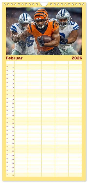 Produktbild: Familienplaner 2026 - American Football - Touchdown durchs Jahr mit 5 Spalten (Wandkalender, 21 x 45 cm) CALVENDO