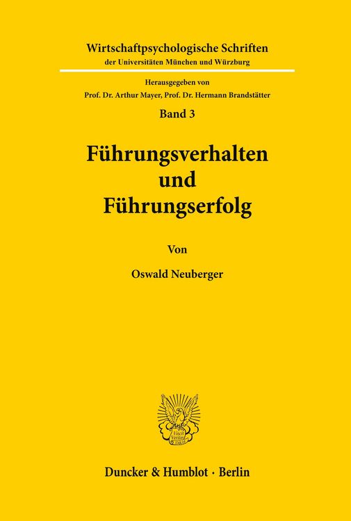 Produktbild: F&uuml;hrungsverhalten und F&uuml;hrungserfolg.