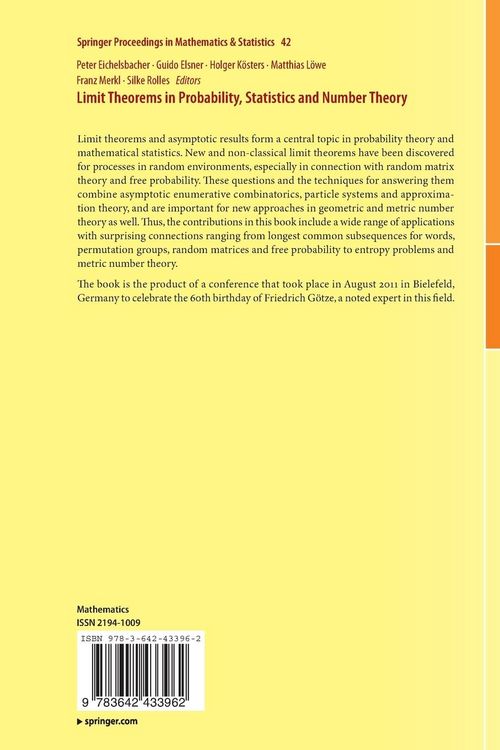Produktbild: Limit Theorems in Probability, Statistics and Number Theory