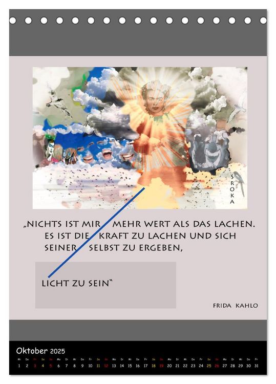 Produktbild: Frida Kahlo - Zitate im Dialog (Tischkalender 2025 DIN A5 hoch), CALVENDO Monatskalender