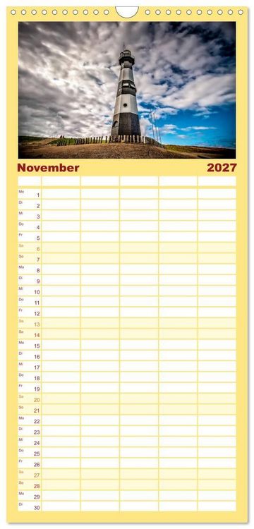 Produktbild: Familienplaner 2027 - Leuchtt&uuml;rme - maritime Wegweiser mit 5 Spalten (Wandkalender, 21 x 45 cm) CALVENDO