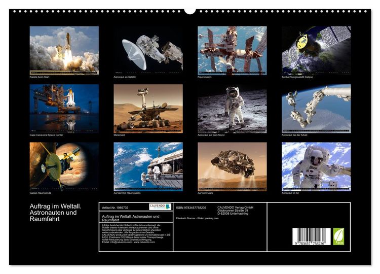 Produktbild: Auftrag im Weltall. Astronauten und Raumfahrt (hochwertiger Premium Wandkalender 2026 DIN A2 quer), Kunstdruck in Hochglanz
