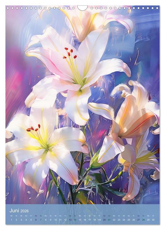 Produktbild: Blumen im Malstil (Wandkalender 2026 DIN A3 hoch), CALVENDO Monatskalender