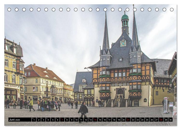 Produktbild: Wernigerode - Fachwerkstadt am Harz (Tischkalender 2026 DIN A5 quer), CALVENDO Monatskalender