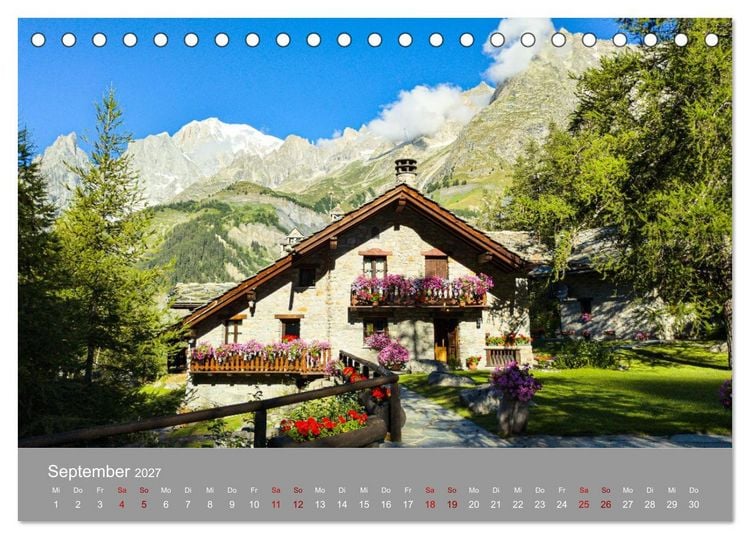 Produktbild: TMB - Mont Blanc (Tischkalender 2027 DIN A5 quer), CALVENDO Monatskalender