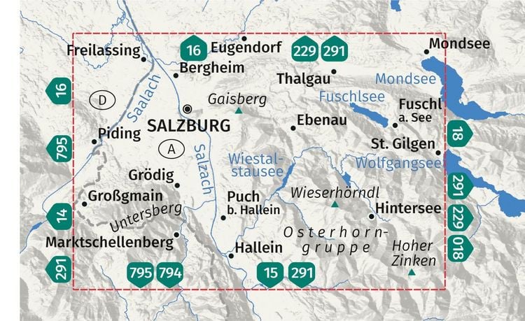 Produktbild: KOMPASS Wanderkarte 017 Salzburg, Untersberg, Hallein, Fuschlsee 1:25.000