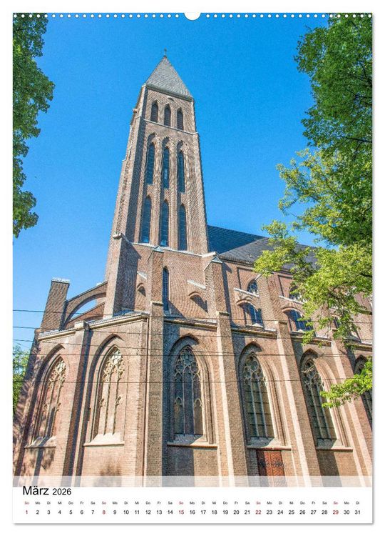 Produktbild: Kirchen in D&uuml;sseldorf (Wandkalender 2026 DIN A2 hoch), CALVENDO Monatskalender