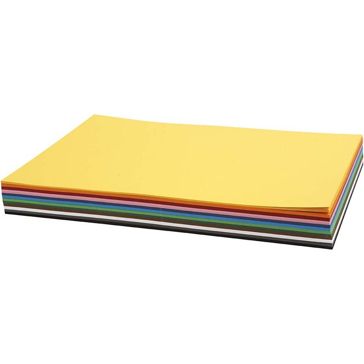 Produktbild: Creativ Company Farbkarton, A4, Blatt 210x297 mm, 180 g, sortierte Farben, 12x10 Blatt