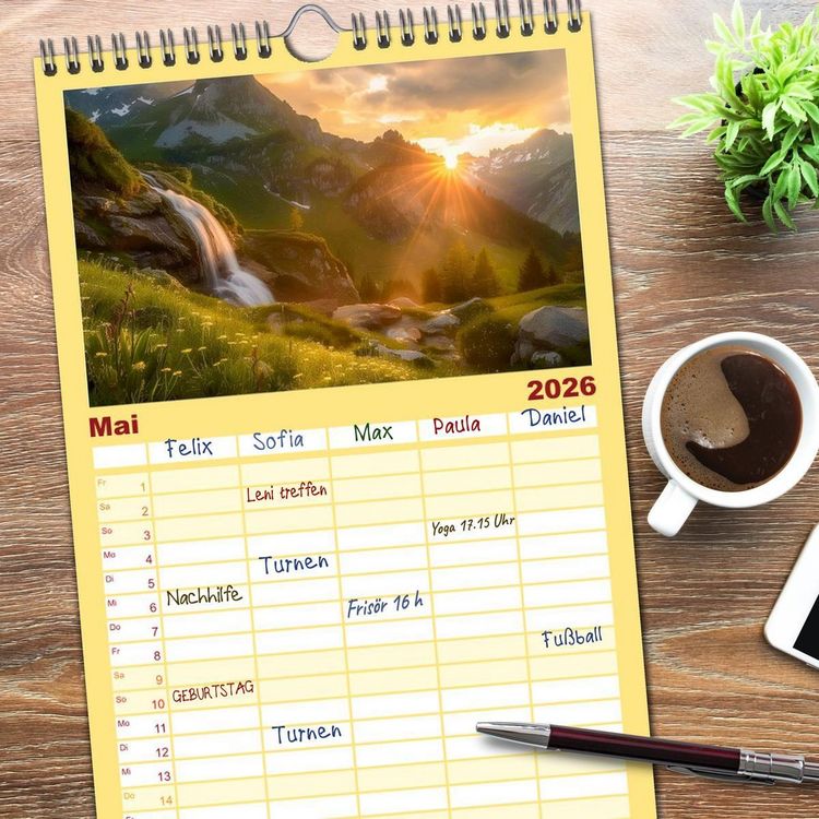 Produktbild: Familienplaner 2026 - Wo Wasser und Magie sich vereinen mit 5 Spalten (Wandkalender, 21 x 45 cm) CALVENDO