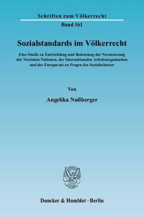 Produktbild: Sozialstandards im Völkerrecht.