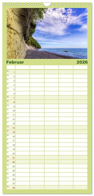 Produktbild: Familienplaner 2026 - Ostsee Sehnsucht mit 5 Spalten (Wandkalender, 21 x 45 cm) CALVENDO