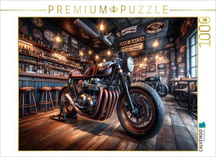 Produktbild: CALVENDO Puzzle Vintage Cafe Racer - Der Klassiker neu durch KI interpretiert | 1000 Teile Lege-Gr&ouml;&szlig;e 64x48cm Foto-Puzzle f&uuml;r gl&uuml;ckliche Stunden