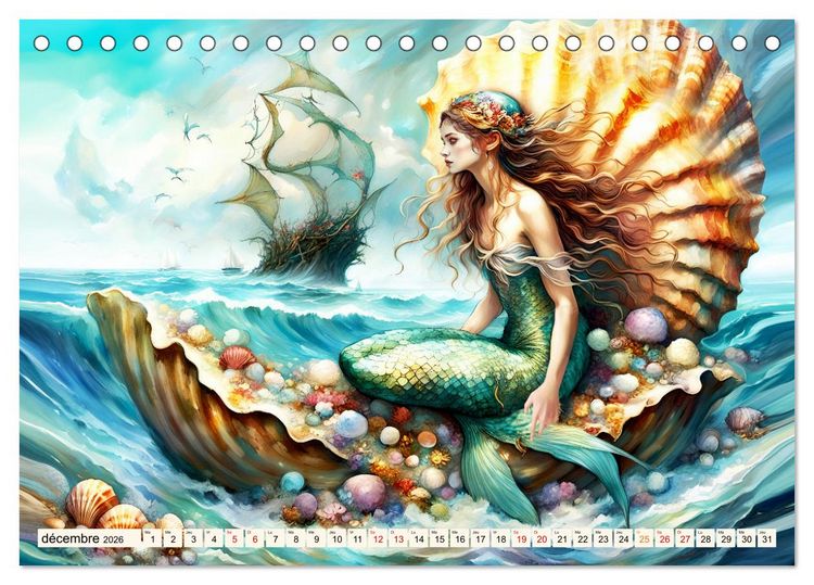 Produktbild: La muse de Pos&eacute;idon (Calendrier de bureau 2026 DIN A5 vertical), CALVENDO calendrier mensuel
