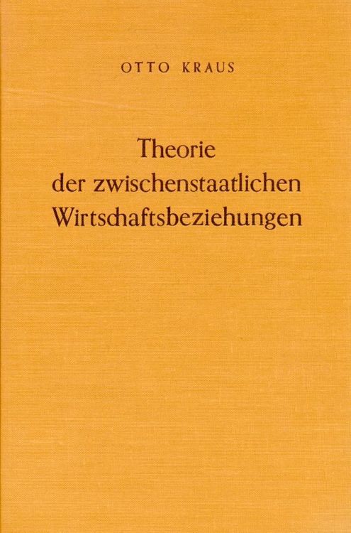 Produktbild: Theorie der zwischenstaatlichen Wirtschaftsbeziehungen.