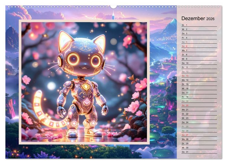 Produktbild: Zauberreich der Roboterwesen (hochwertiger Premium Wandkalender 2026 DIN A2 quer), Kunstdruck in Hochglanz