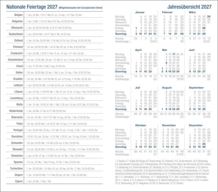 Produktbild: Wochen-Taschenkalender, schwarz 2027