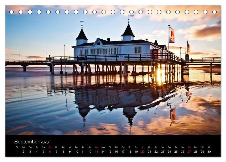 Produktbild: Usedom 2026 Rendezvous zwischen Ahlbeck und Heringsdorf (Tischkalender 2026 DIN A5 quer), CALVENDO Monatskalender