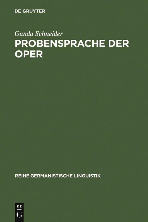Produktbild: Probensprache der Oper
