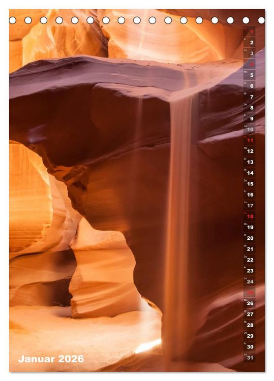 Produktbild: Antelope Canyon &ndash; Einzigartiges Naturschauspiel (Tischkalender 2026 DIN A5 hoch), CALVENDO Monatskalender