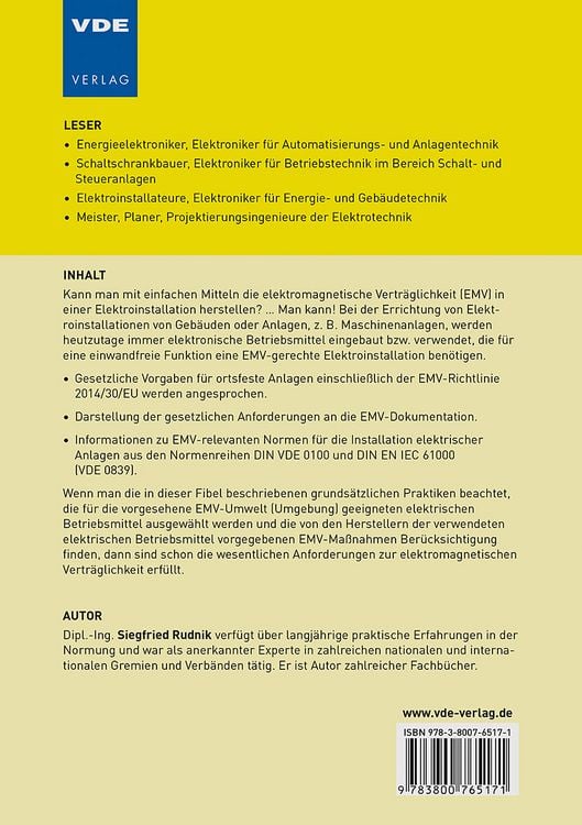 Produktbild: EMV-Fibel für Elektrofachkräfte – Errichten von Niederspannungsanlagen gemäß DIN VDE 0100-444