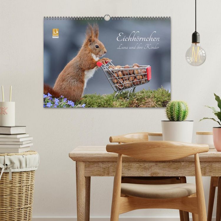 Produktbild: Eichh&ouml;rnchen Luna und ihre Kinder (Wandkalender 2026 DIN A3 quer), CALVENDO Monatskalender