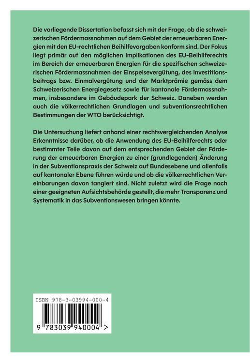 Produktbild: F&ouml;rdermassnahmen zum Ausbau der erneuerbaren Energien