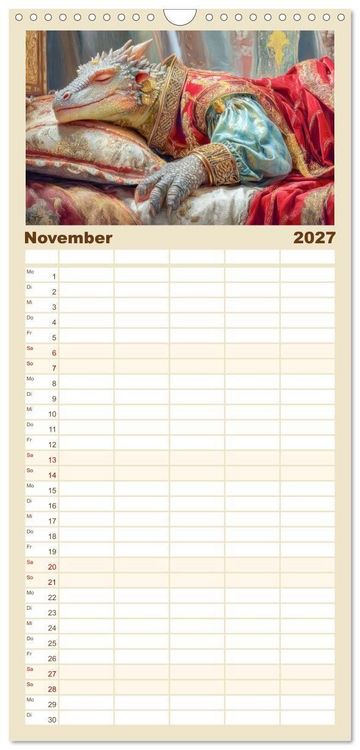 Produktbild: Familienplaner 2027 - Ewige Drachenliebe - Eine zeitlose Faszination mit 5 Spalten (Wandkalender, 21 x 45 cm) CALVENDO
