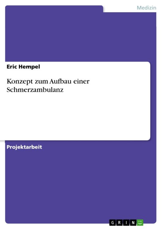 Produktbild: Konzept zum Aufbau einer Schmerzambulanz