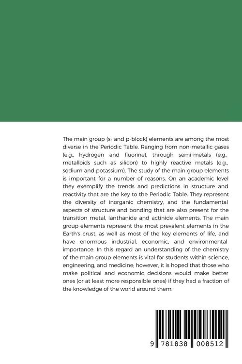 Produktbild: Chemistry of the Main Group Elements