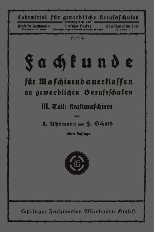 Produktbild: Fachkunde f&uuml;r Maschinenbauerklassen an gewerblichen Berufsschulen