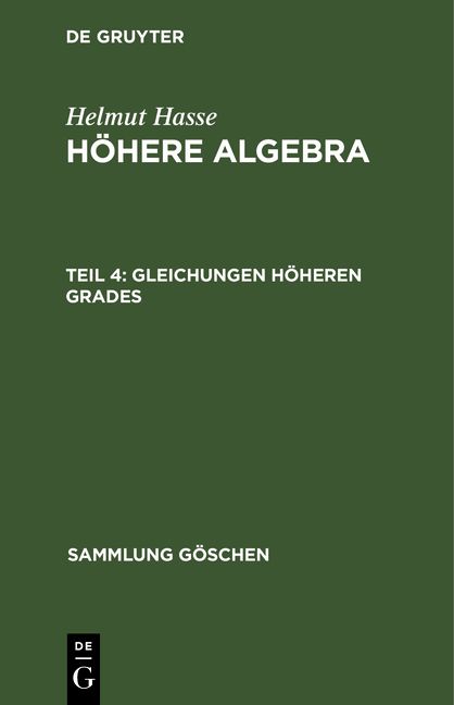 Produktbild: Gleichungen h&ouml;heren Grades