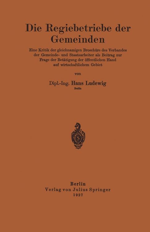Produktbild: Die Regiebetriebe der Gemeinden