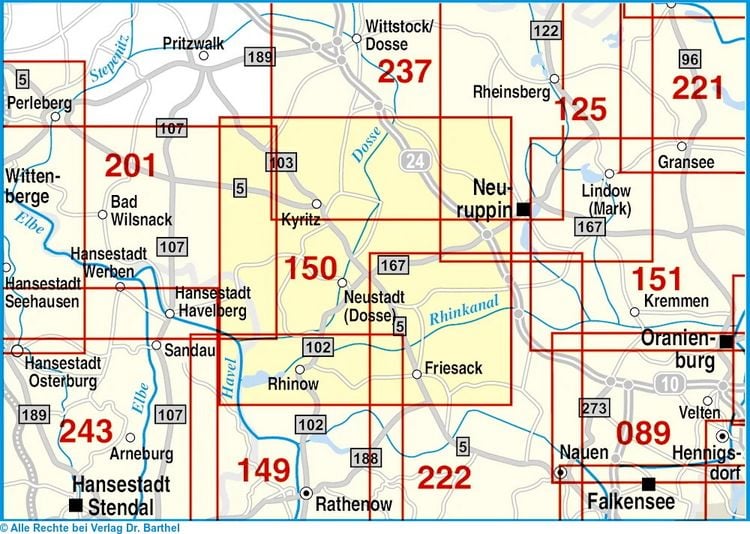Produktbild: Radwander- und Wanderkarte Neustadt (Dosse), Kyritz, Rhinow und Umgebung