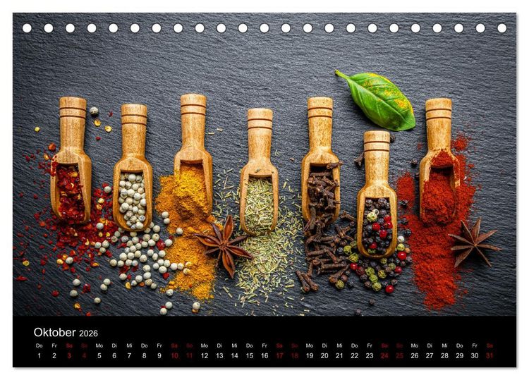 Produktbild: Spice Art - Gew&uuml;rze in Szene gesetzt (Tischkalender 2026 DIN A5 quer), CALVENDO Monatskalender