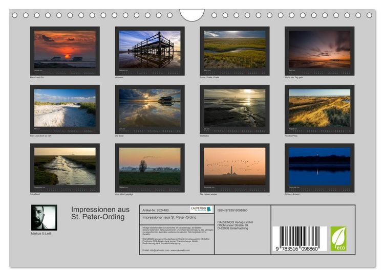 Produktbild: Impressionen aus St. Peter-Ording (Wandkalender 2026 DIN A4 quer), CALVENDO Monatskalender