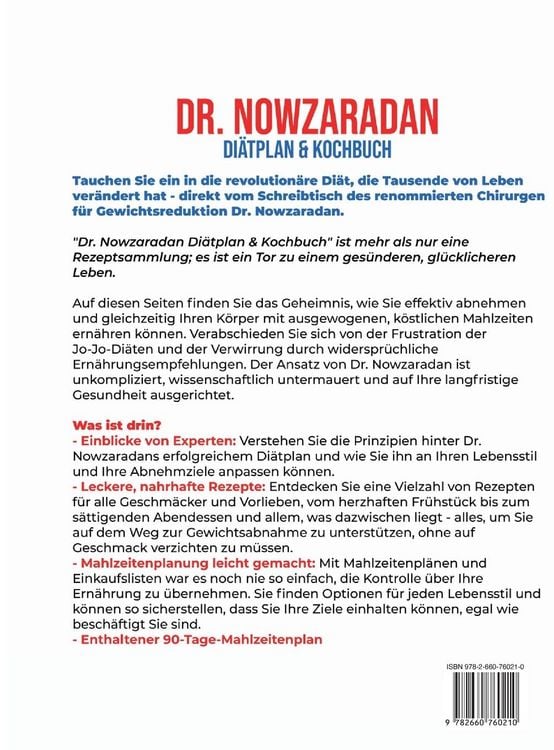 Produktbild: Dr. Nowzaradan Di&auml;tplan & Kochbuch